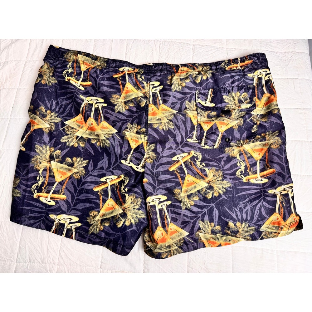 Coastal XL Swim Trunks Tropical Martini Palm Tree Board‎ Shorts